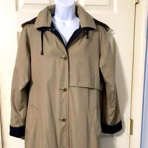 LN CLASSIC AMANDA SMITH FULLY LINED (REMOVEABLE LINER & HOOD) RAIN TRENCH - Picture 1 of 8